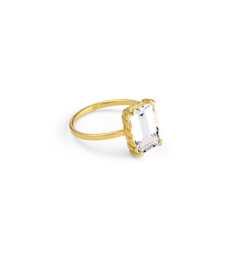 Pierscionek Blue Velvet Crystal, gold, GROOVY
