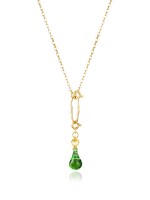 Naszyjnik Bloom Talisman - Green Forget Me Not / gold