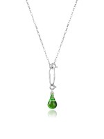 Naszyjnik Bloom Talisman - Green Drop / silver