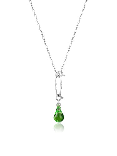 GROOVY, Naszyjnik Bloom Talisman (Green Drop) silver.jpg